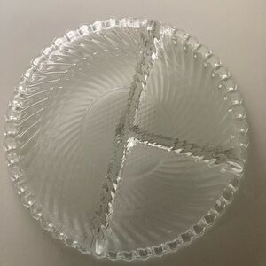 Elegant Clear Glass Divided Serving Dish